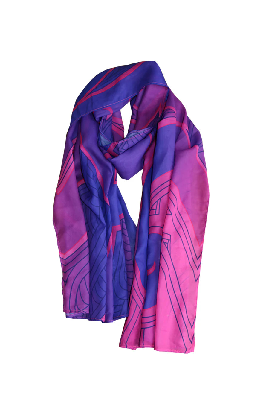 Scarf- Kowhaiwhai Purple