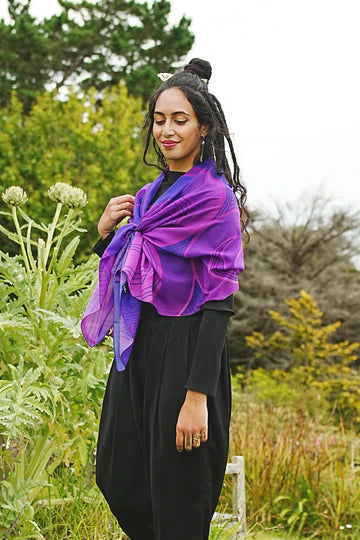 Scarf- Kowhaiwhai Purple