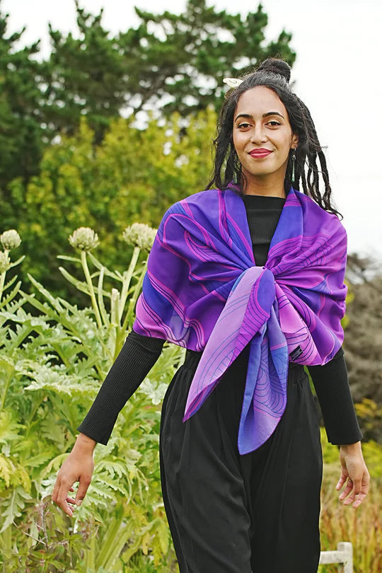 Scarf- Kowhaiwhai Purple