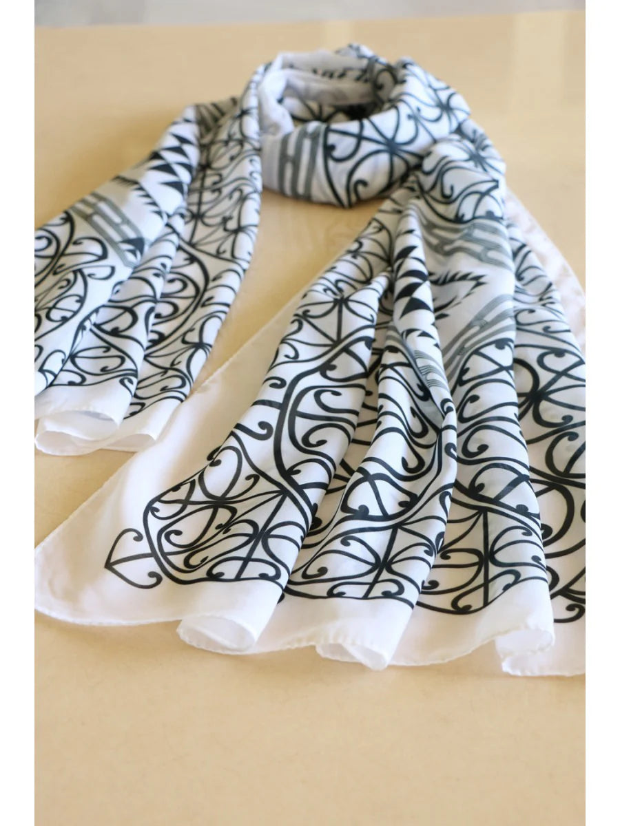 Scarf- Putiputi White